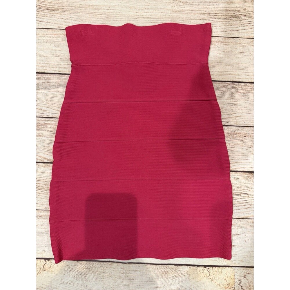 BCBG MAXAZRIA Turkish Rose Pink Bandage Bodycon Pencil Mini Skirt Sz XS